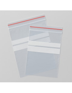 Bolsa PE autocierre con bandas de escritura