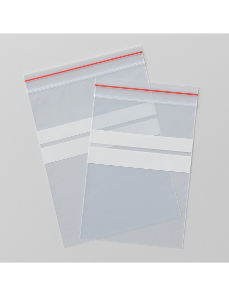 Bolsa PE autocierre con bandas de escritura