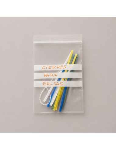 Bolsa PE autocierre con bandas de escritura
