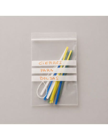 Bolsa PE autocierre con bandas de escritura
