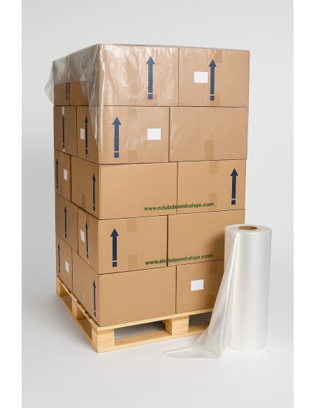 Lámina Cubre Palet transparente PE  A-150  G-150 (50 kg/bobina)