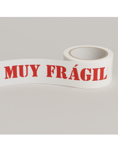 Cinta adhesiva solvente "MUY FRAGIL"